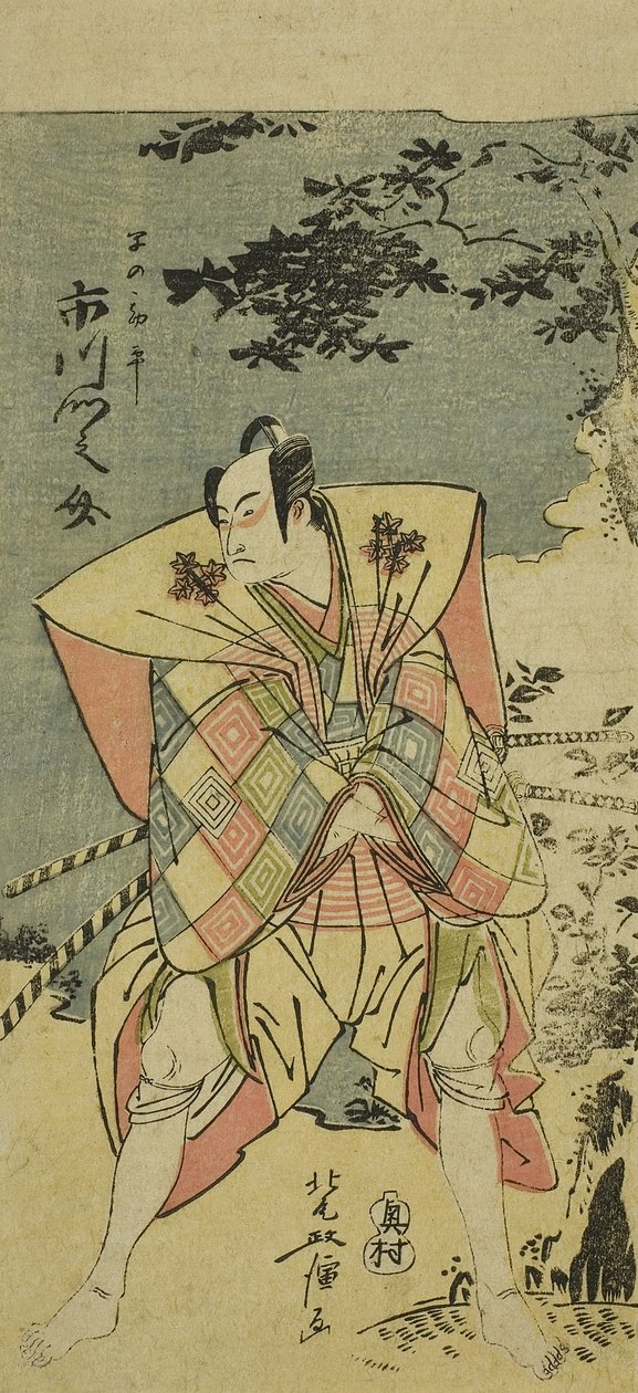 Ichikawa Monnosuke Ichikawa Monnosuke, medlem af regeringen for s fraktion, Chushinguras bryggeri af Kitao Masanobu