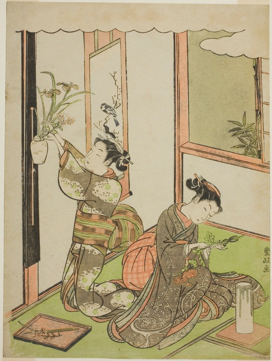 Blomsterarrangement af Kitao Shigemasa