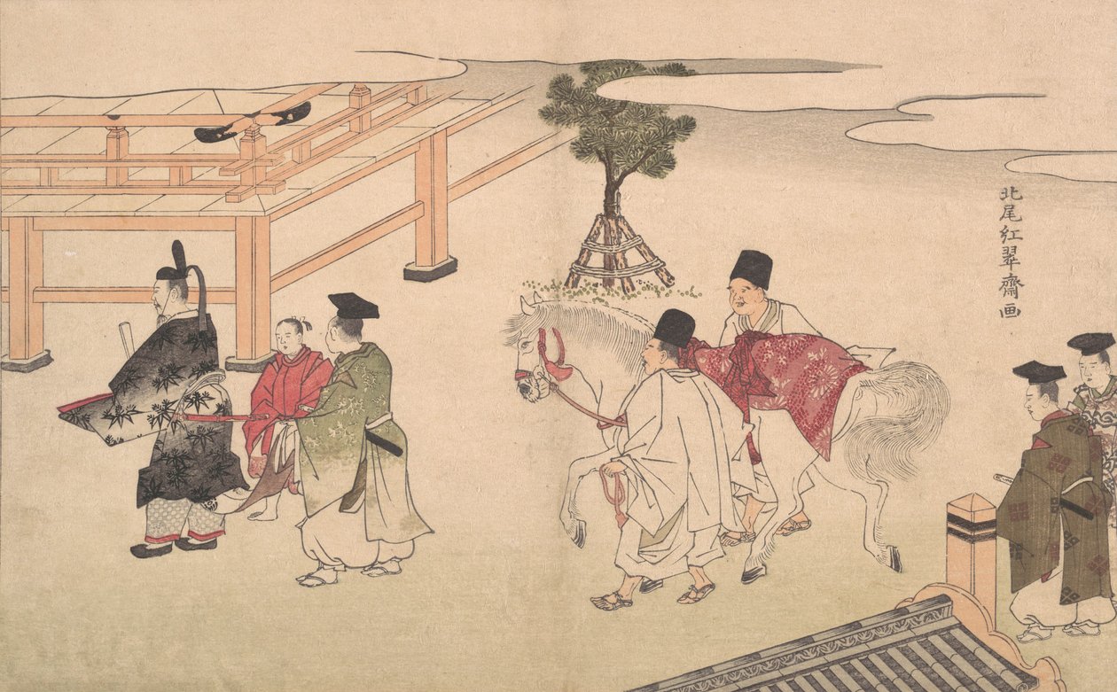 Hakuba no Sechie, slutningen af det 18.-begyndelsen af det 19. århundrede. af Kitao Shigemasa