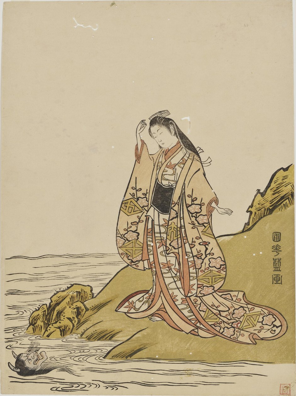 Beskuelse af ahornblade af Kitao Shigemasa