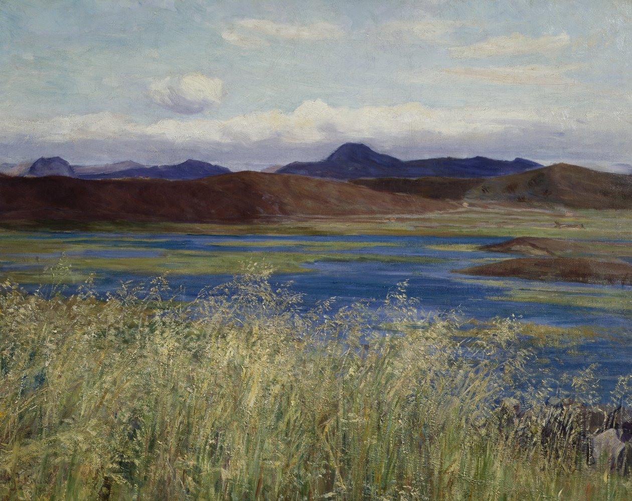 Jærlandskab (Landskab fra Jæren) (olie på lærred) af Kitty Lange Kielland