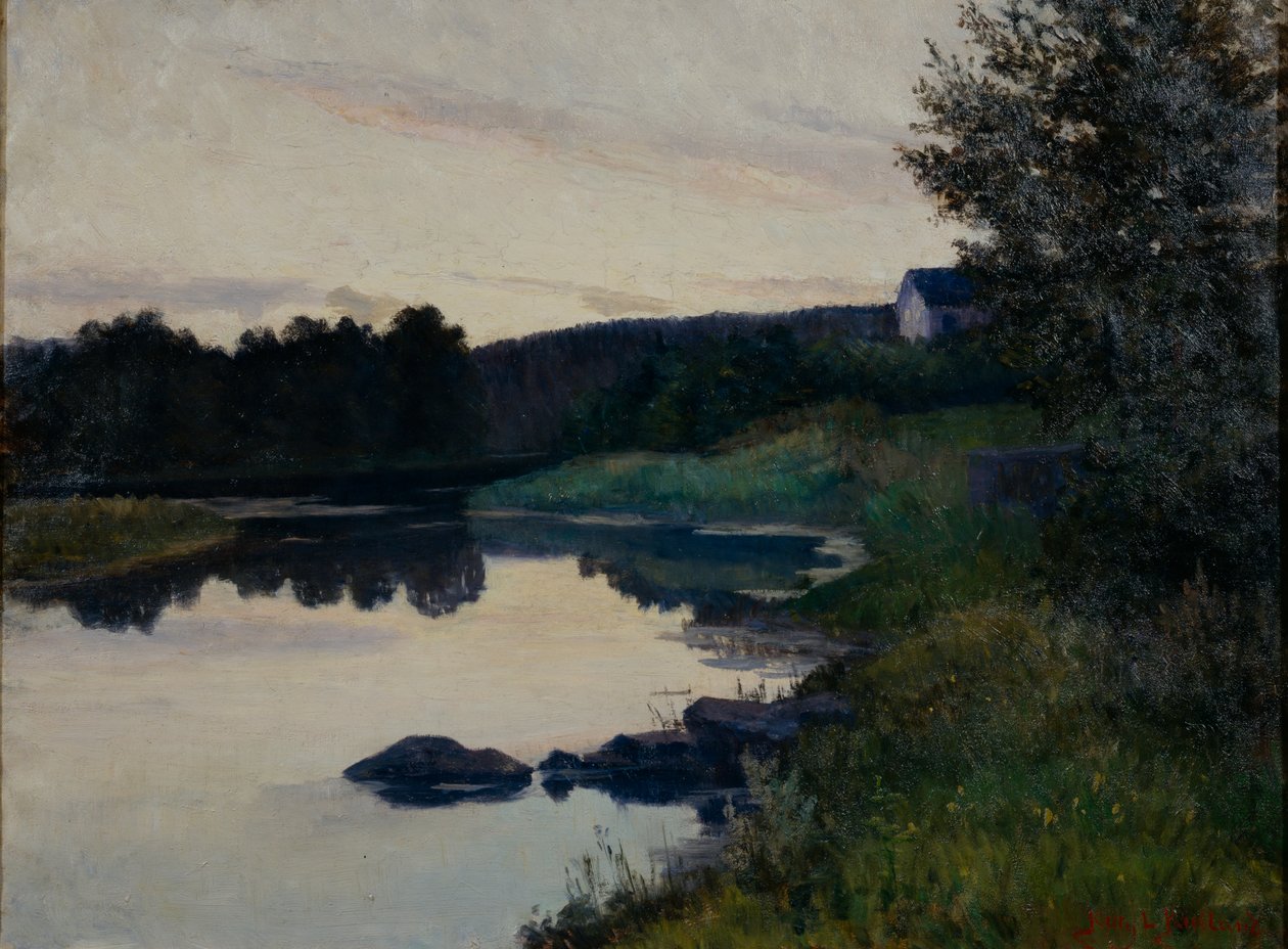 Sommeraften (olie på lærred) af Kitty Lange Kielland