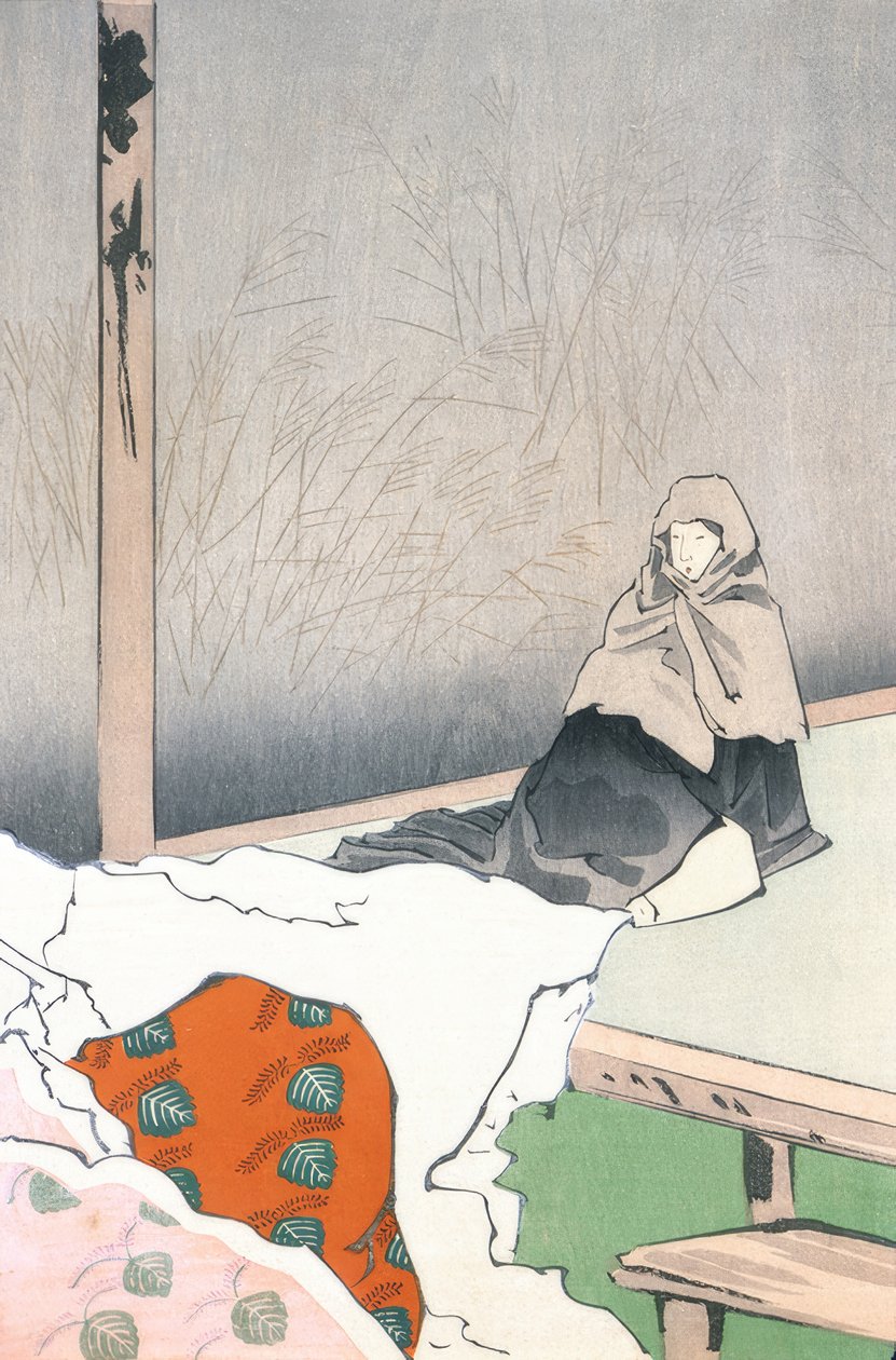 Die Tänzerin Hotoke Gozen bei Gioji af Kiyochika Kobayashi