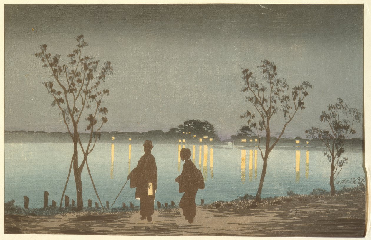 Nat på Sumida-floden af Kiyochika Kobayashi