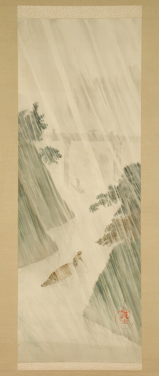 Regnvejrsdag i Ochanomizu, Tokyo af Kiyochika Kobayashi