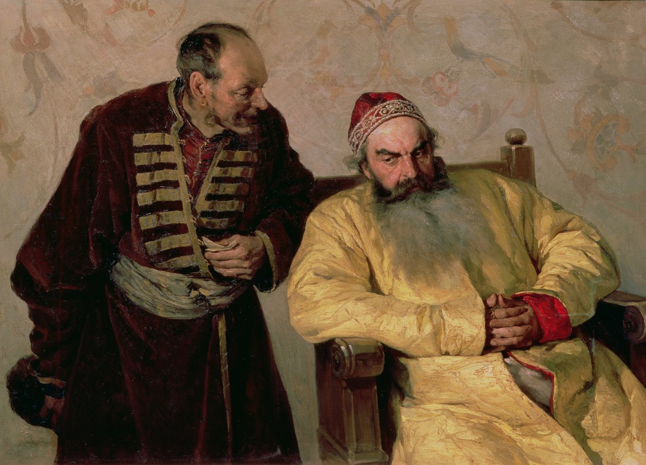 Til Boyaren med en fordømmelse, 1904 af Klavdiy Vasilievich Lebedev