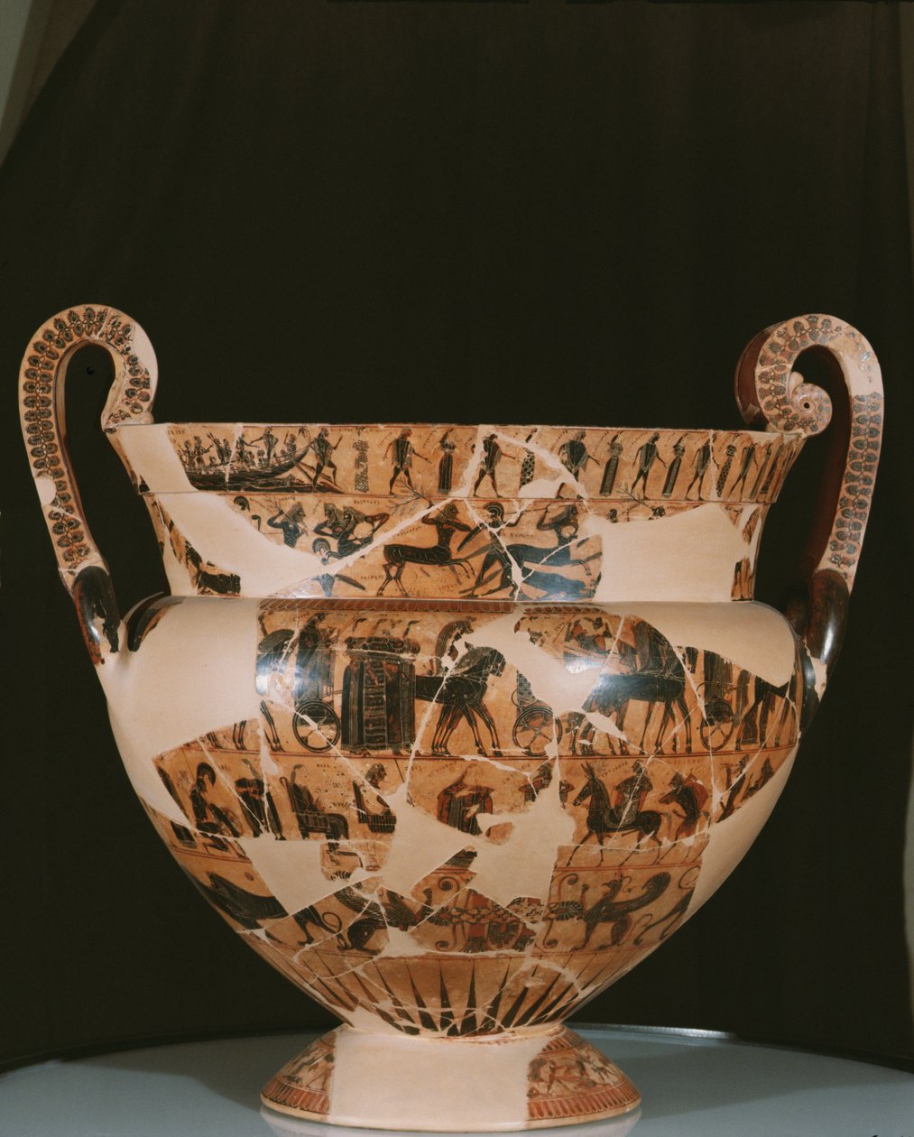 Francois-vasen, lavet af Ergotimos (Fl.575-560 f.Kr.) C.570 f.Kr. (keramik) af Kleitias Kleitias