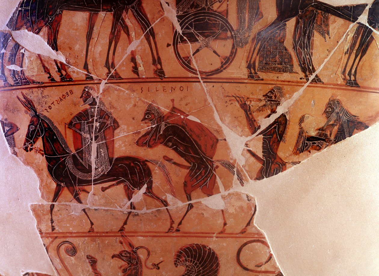 Hephaistos (Hephaistos) tilbagevenden i Olympus - detalje af ruden, forreste B nederste register - 