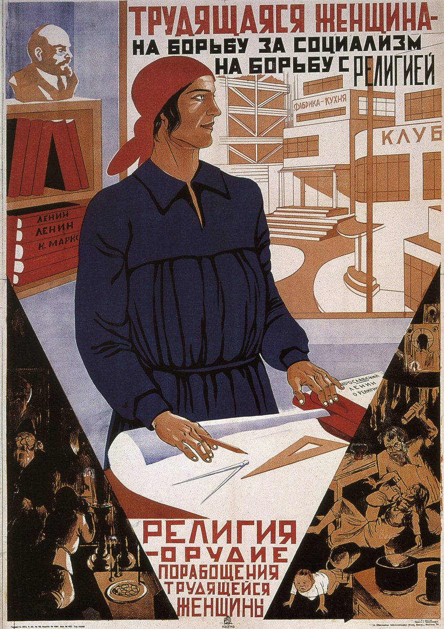 Arbejderkvinde i kampen for socialisme, kamp mod religion, 1931 af Klinch