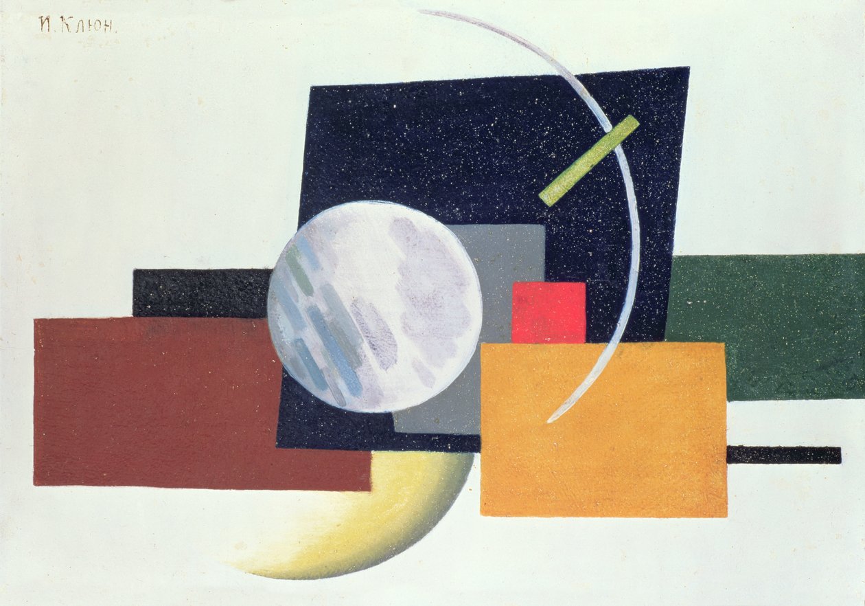 Suprematist Composition 6, 1921 (olie på pap) af Ivan Vassilyevich Klyun