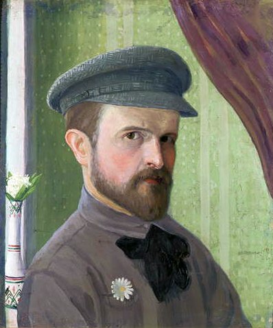 Selvportræt, ca. 1909-10 (olie på pap) af Ivan Vassilyevich Klyun
