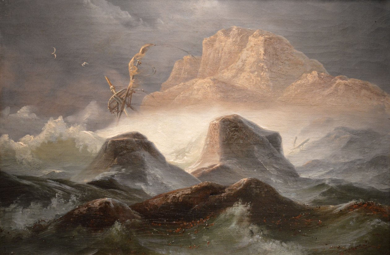 Storm ved den norske kyst af Knud Baade