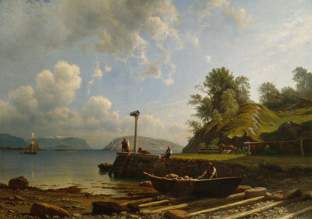 Kystlandskab med huse af Knud Andreassen Baade
