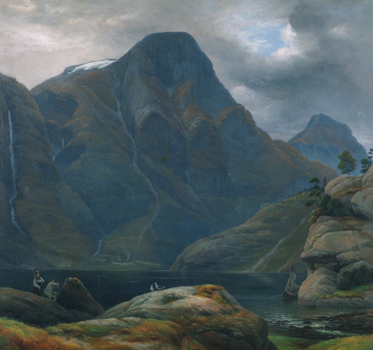 Ankomst til Nærøyfjorden (fjord) af Knud Andreassen Baade