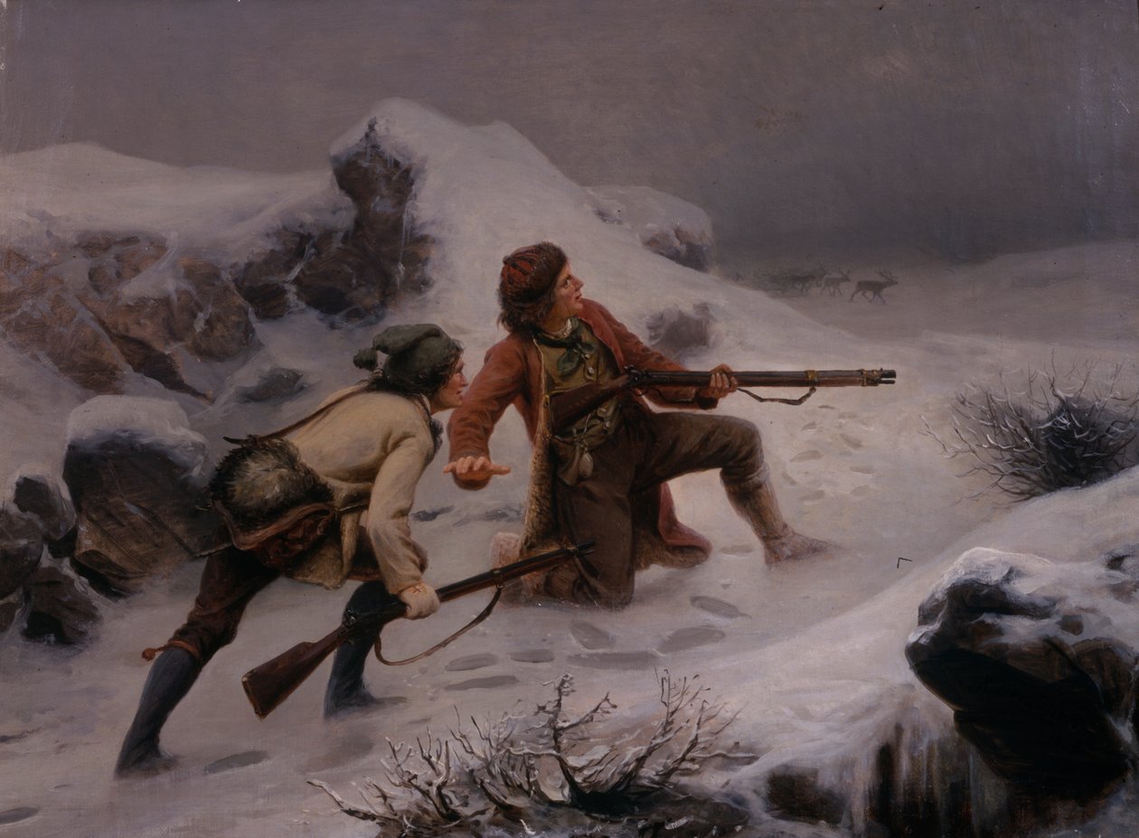 Rensdyrjagt af Knud Bergslien