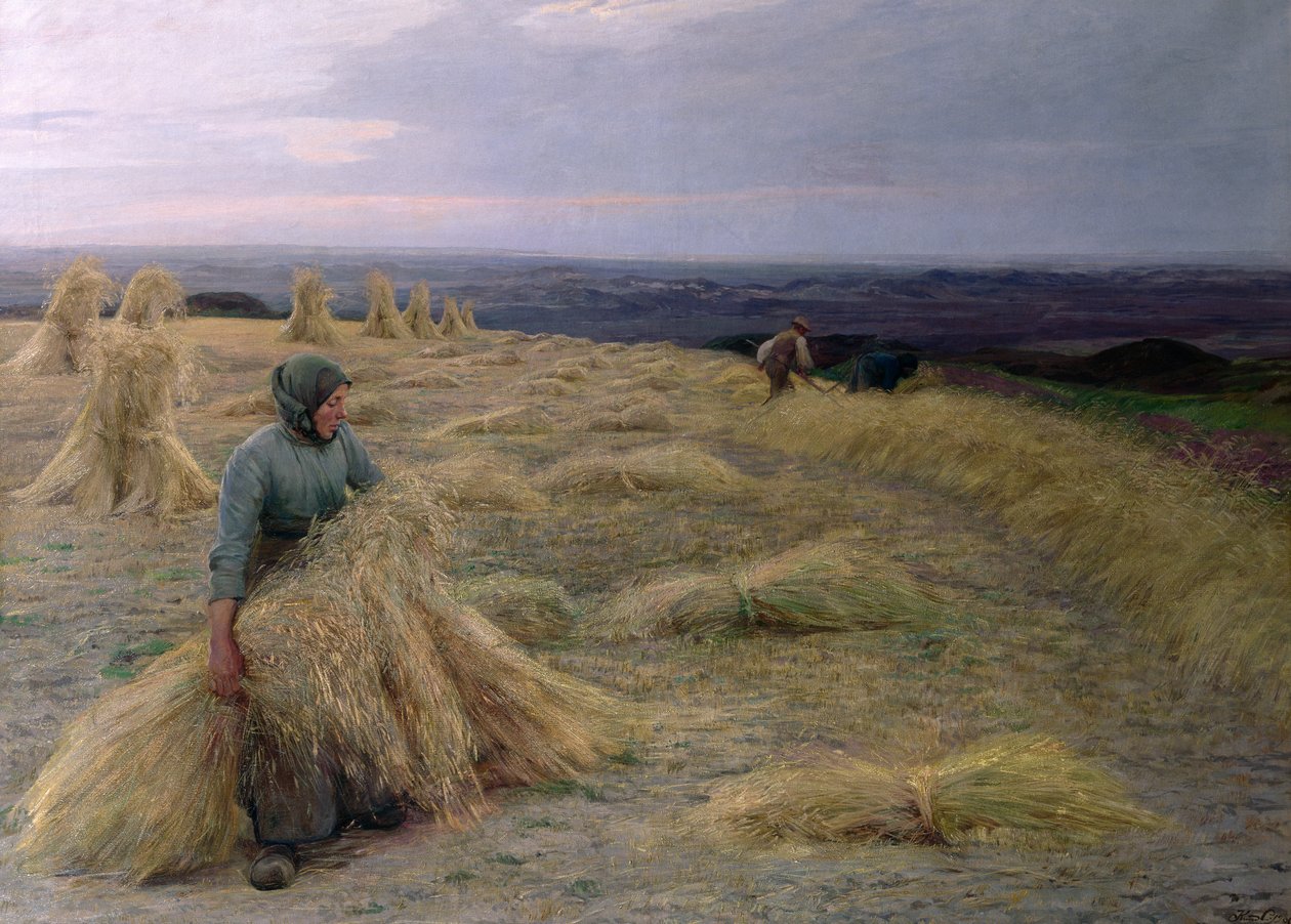 The Harvesters, Svinklov-Viildemosen, Jutland af Knud Larsen