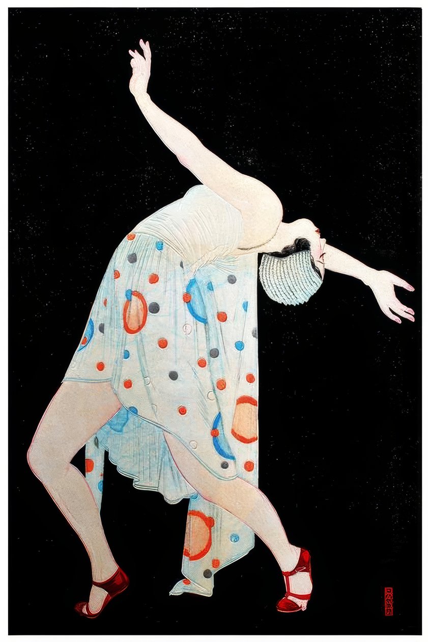 Art Deco moga eller moderne pigedans af Kobayakawa Kiyoshi