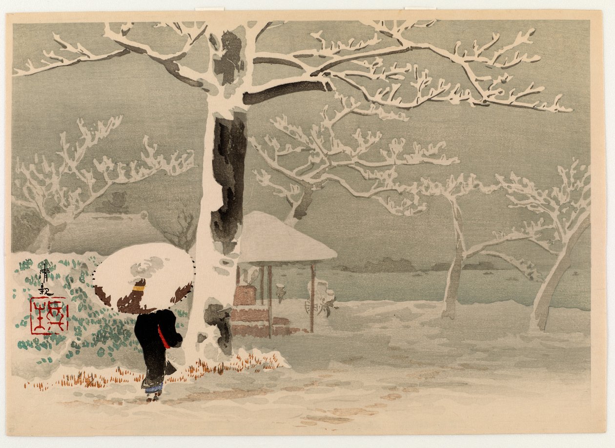 Sne ved Sumida-floden, ca. 1930