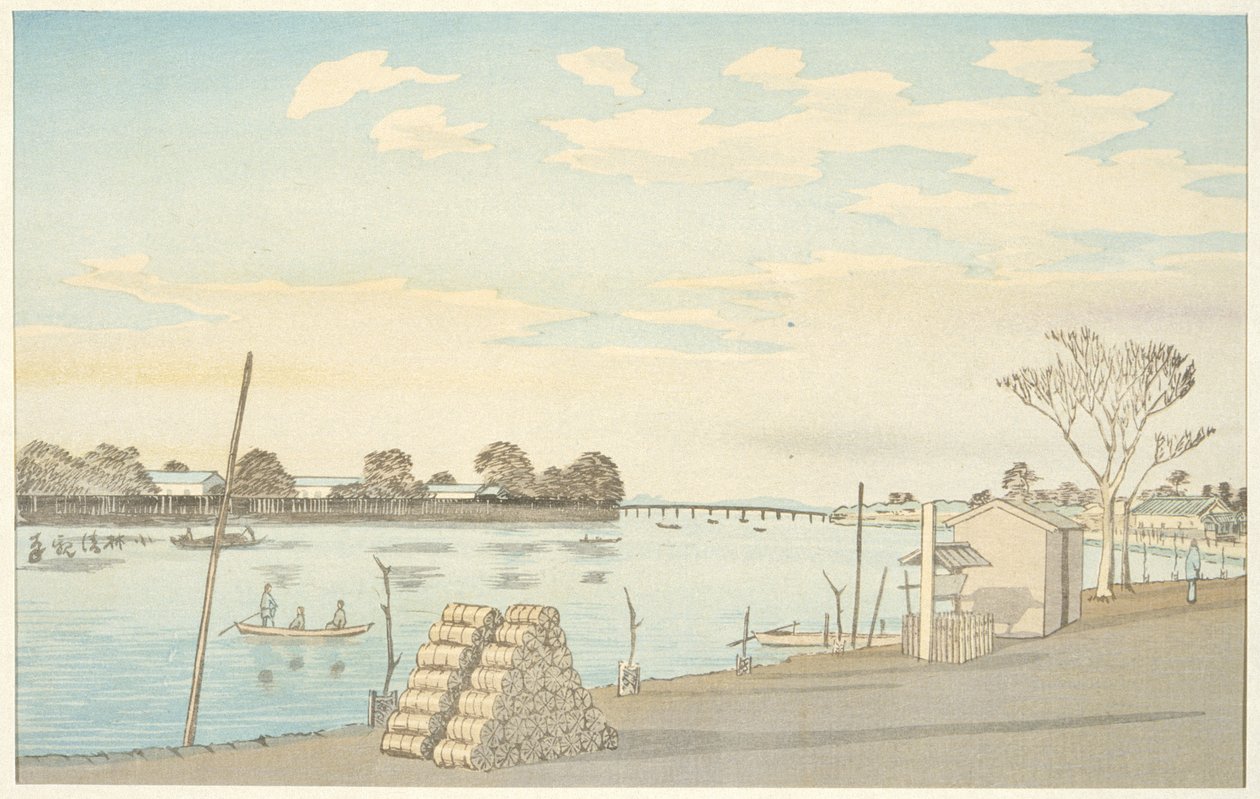 Fuji-view-færgen, floden Ōkawa af Kobayashi Kiyochika