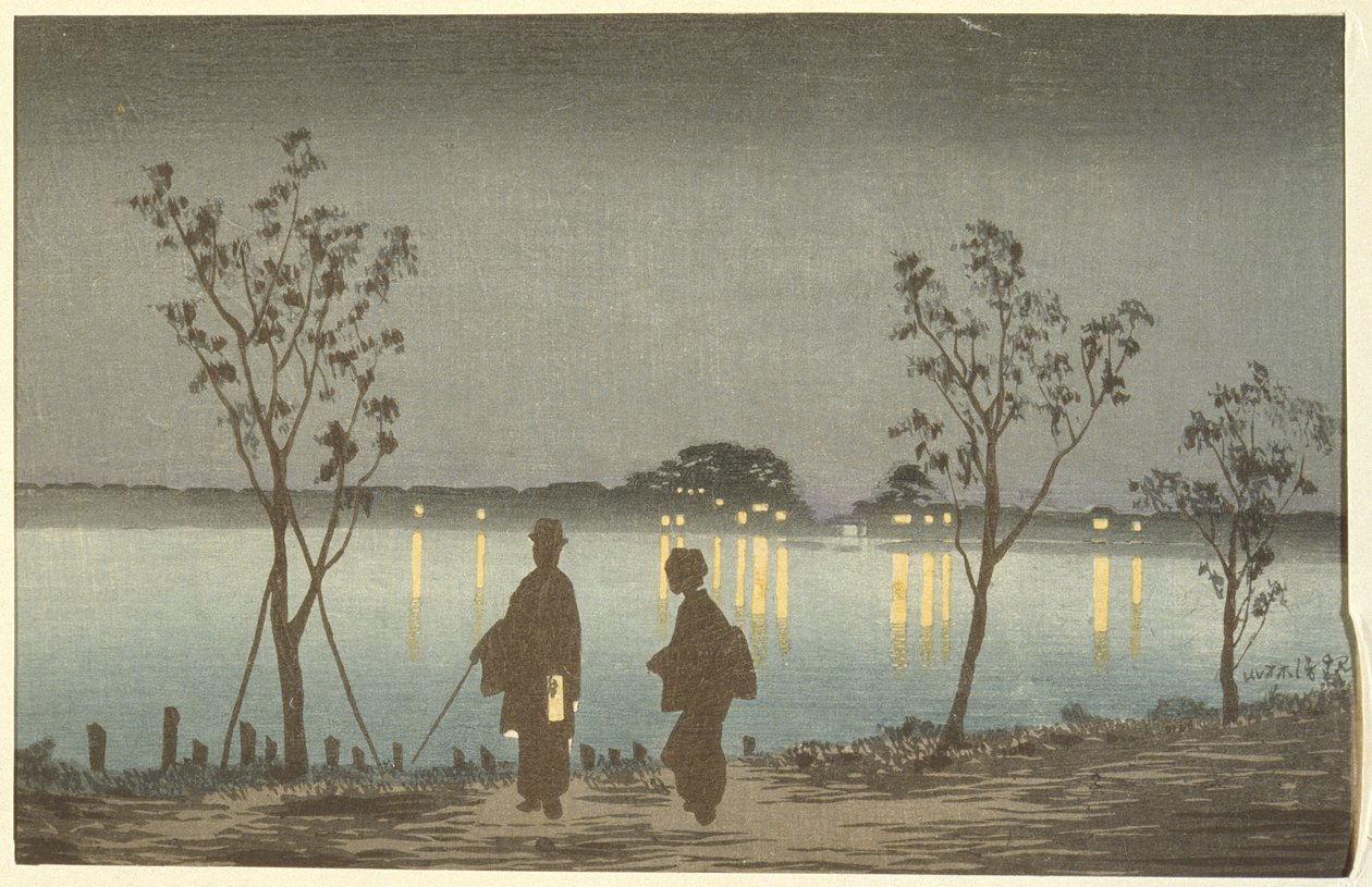 Nat på Sumida-floden af Kobayashi Kiyochika