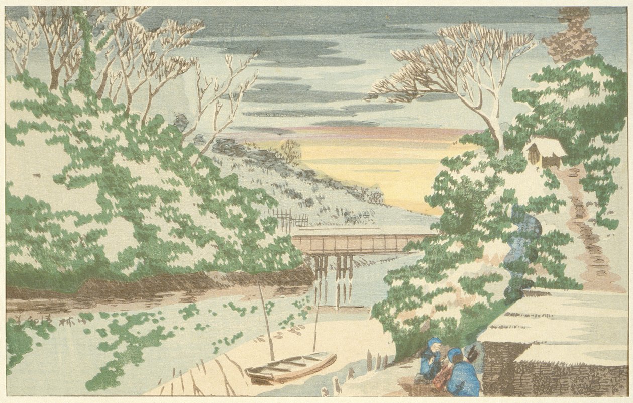 Sne i Ochanomizu af Kobayashi Kiyochika