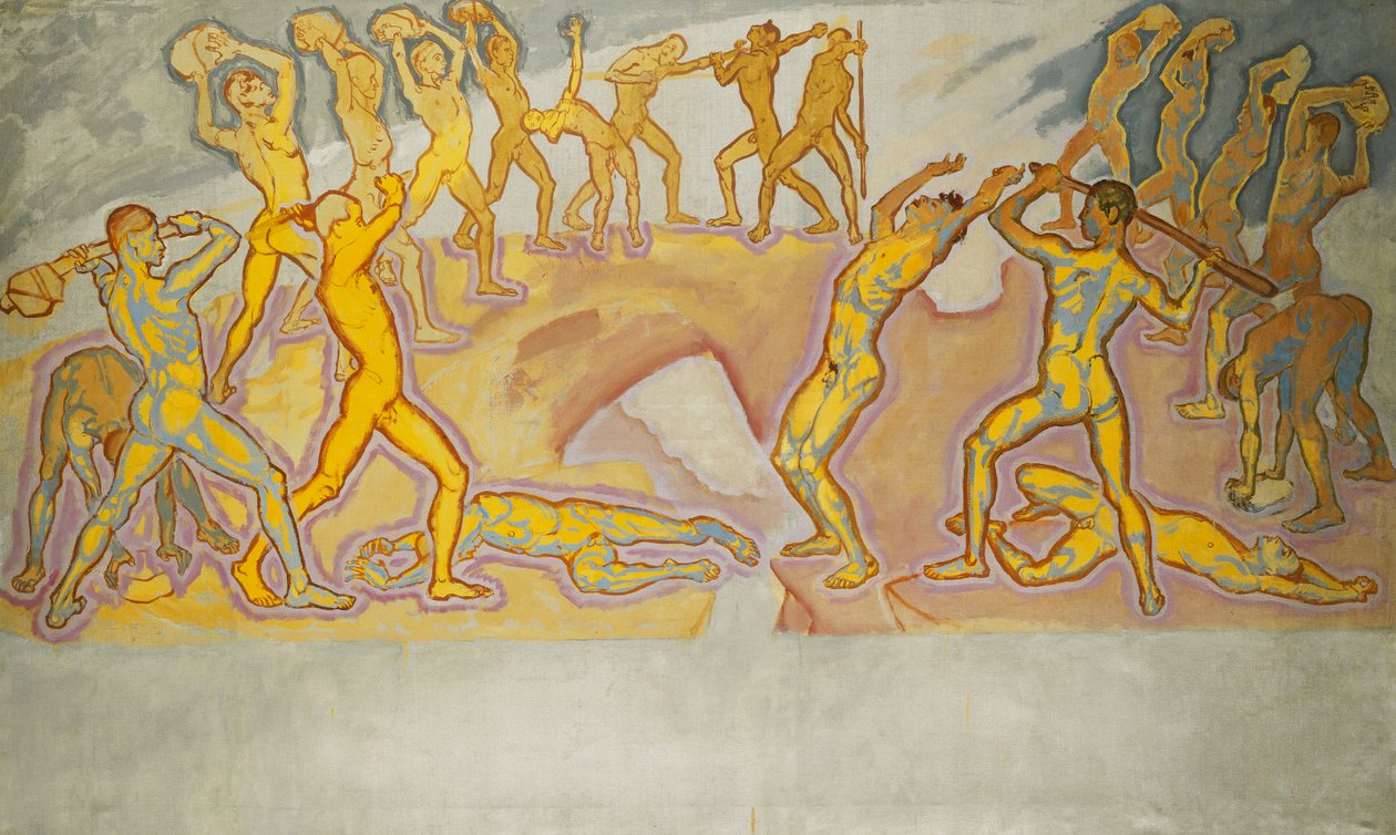 Giganternes kamp; Battle of the Titans, ca. 1913-1915 af Koloman Moser
