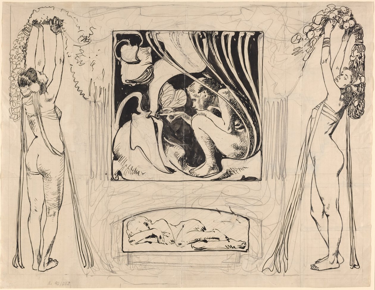 Allegory of Summer, i eller efter 1896 (pen- og blæktegning) af Koloman Moser