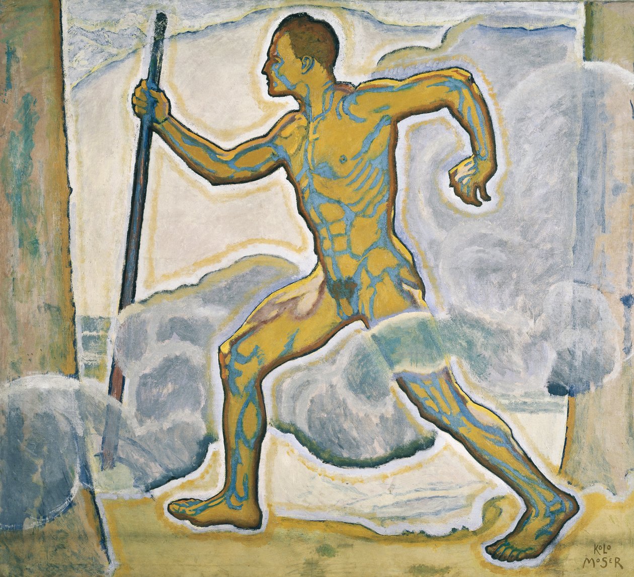 Der Wanderer - Vandreren ... (olie på lærred) af Koloman Moser
