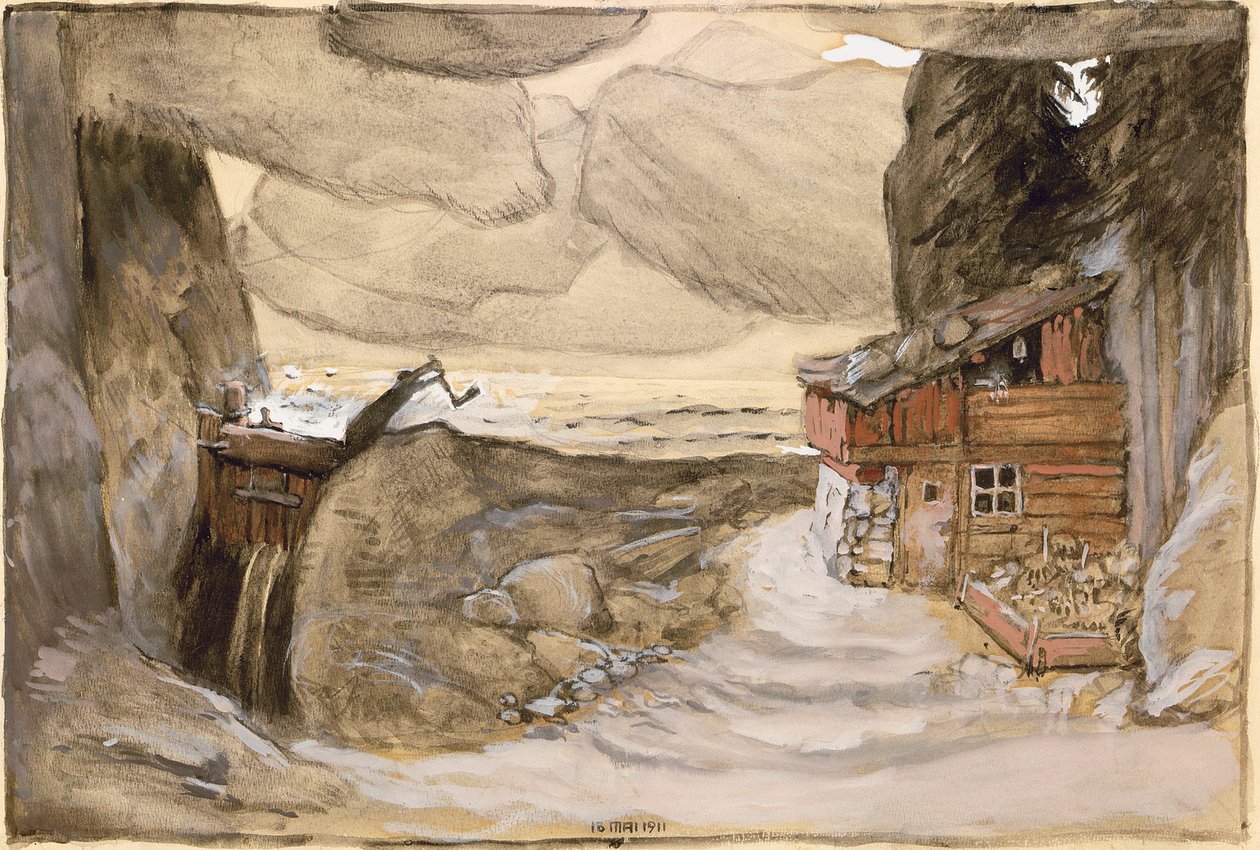 Scenografi til operaen Der Bergsee af Julius Bittner, 1910-1911. af Koloman Moser