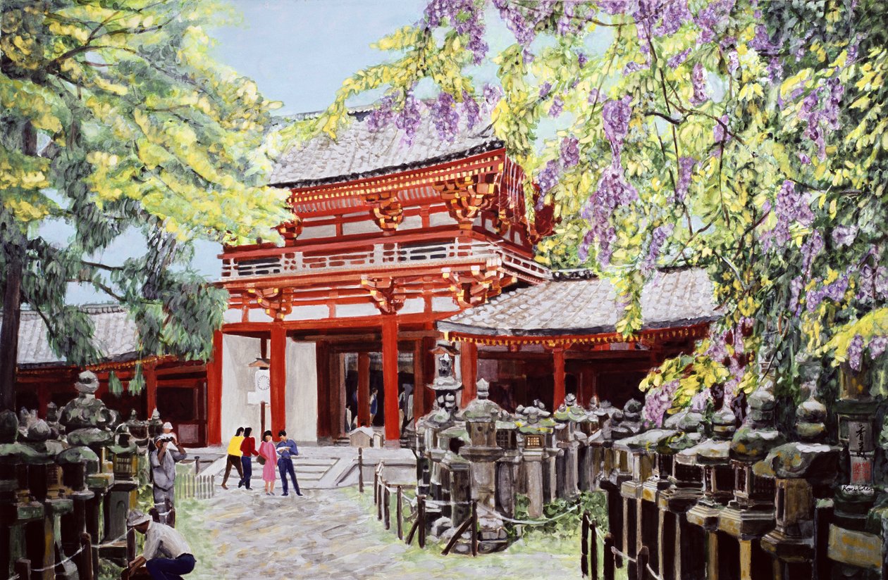 When Wisterias Blossom, 1989 (gouache på rispapir) af Komi Chen