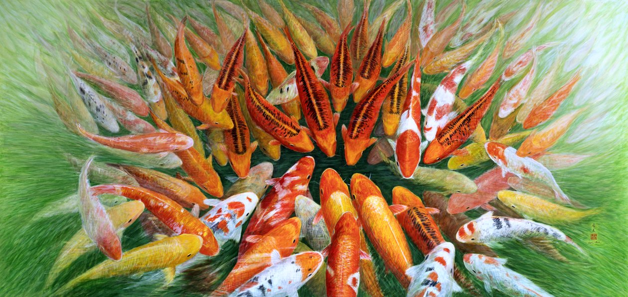 Confrontation, 2012 (Østlig Gouache på rispapir) af Komi Chen