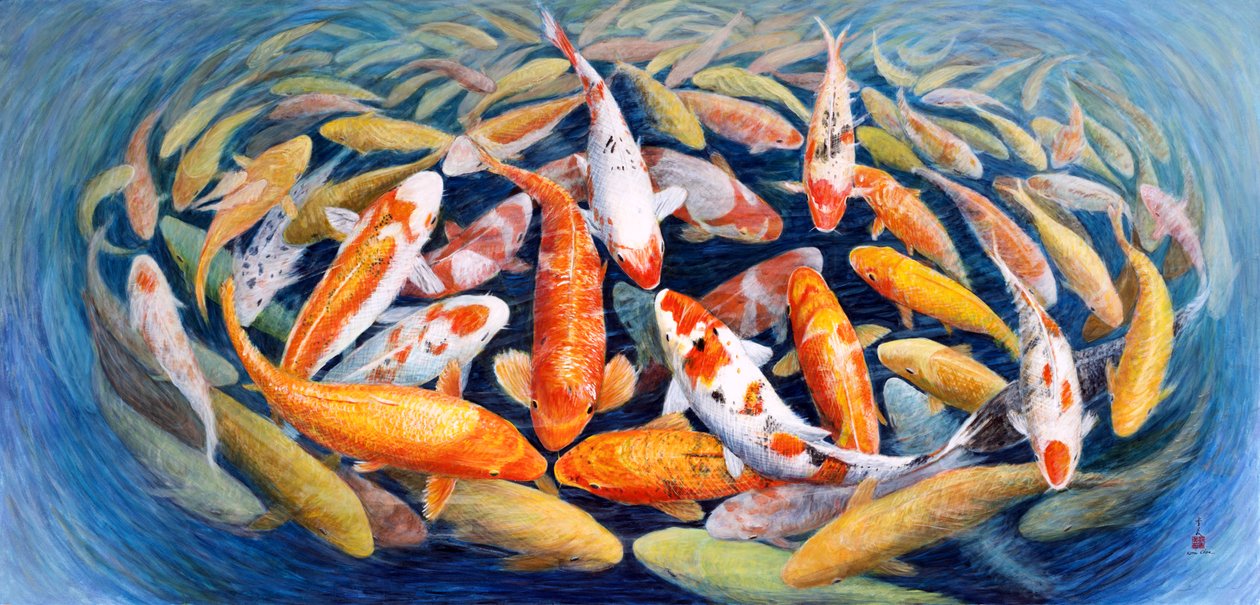 Længselsfulde hjerter, 2012 (Østlig Gouache på rispapir) af Komi Chen