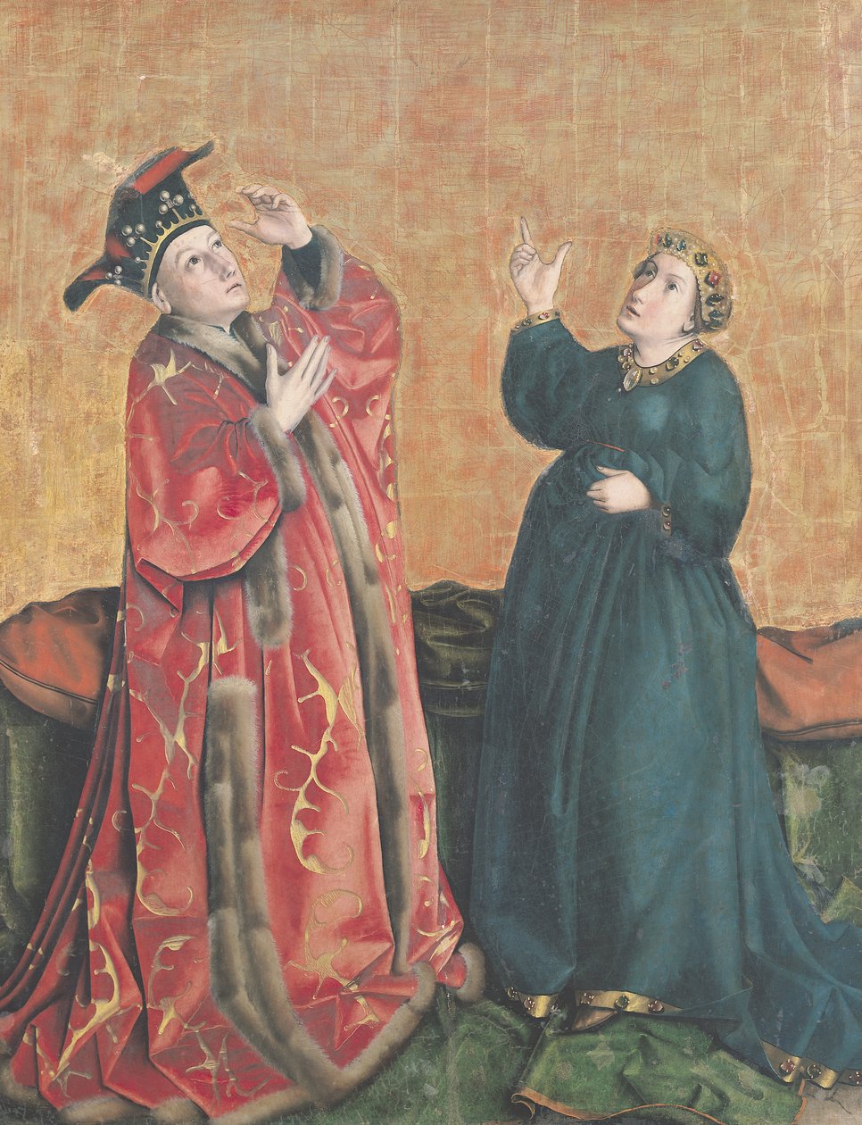 Kejser Augustus (63-14 f.Kr.) og den tiburtinske sibyll, fra Frelsens Spejl-altertavle, ca. 1435 af Konrad Witz