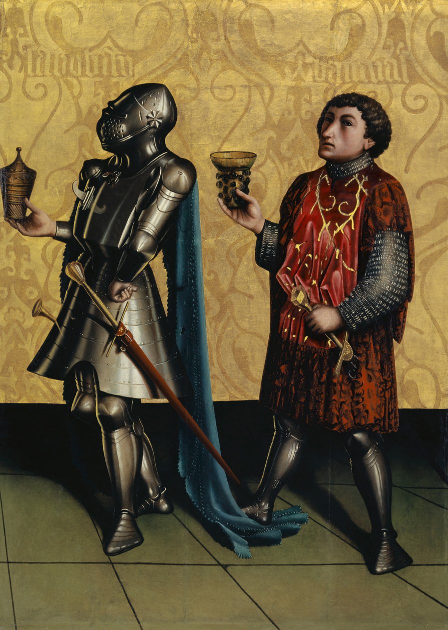 Sibbecai og Benaja fra Heilspiegel-altertavlen, ca. 1435 (blandet medier på egetræspanel) af Konrad Witz