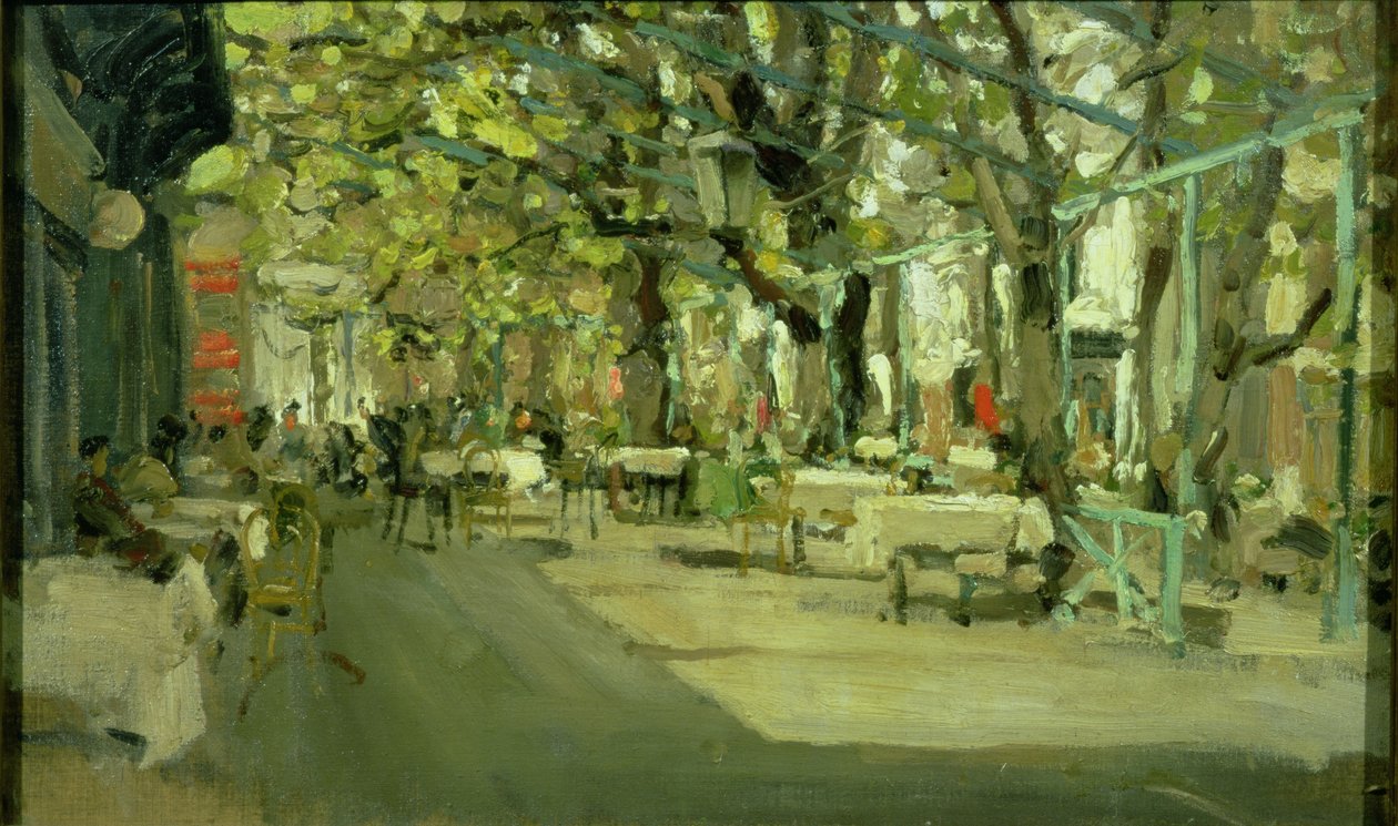 Cafe i Jalta, 1905 af Konstantin Alekseevich Korovin