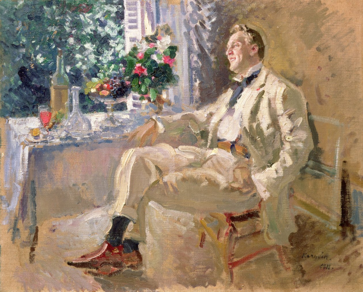 Portræt af operasangeren Feodor Ivanovich Chaliapin (1873-1938) 1911 af Konstantin Alekseevich Korovin