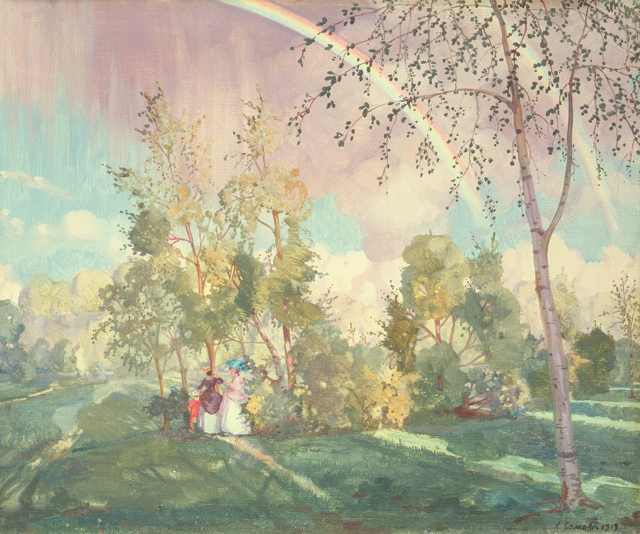 Landskab med en regnbue, 1919 af Konstantin Andreevic Somov