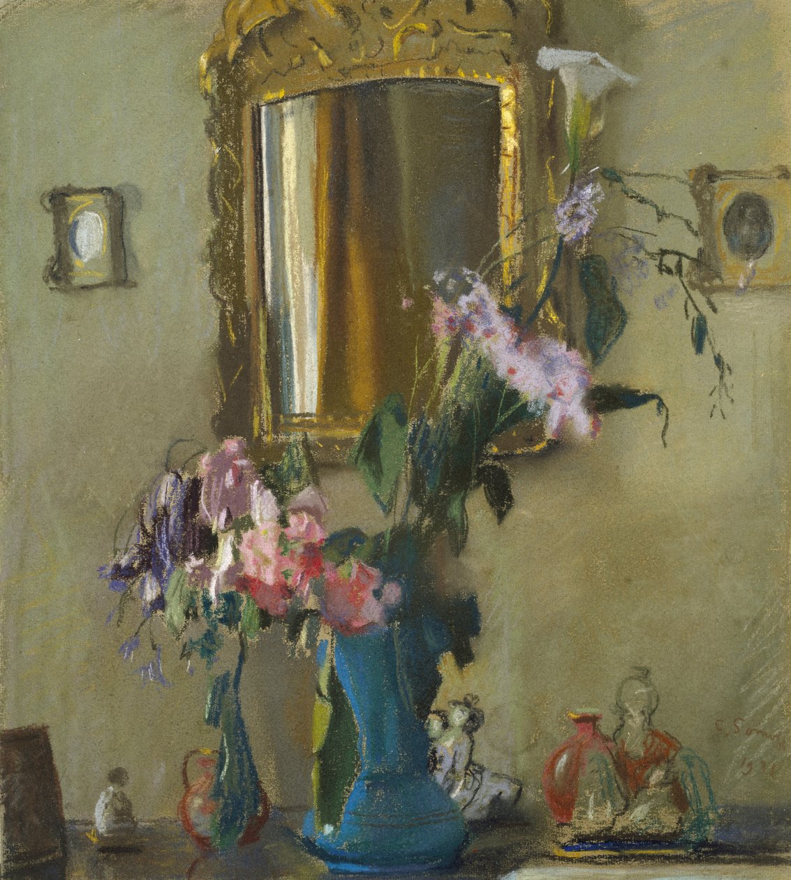Still Life: An Interior, 1931 (pastel på papir) af Konstantin Andreevic Somov