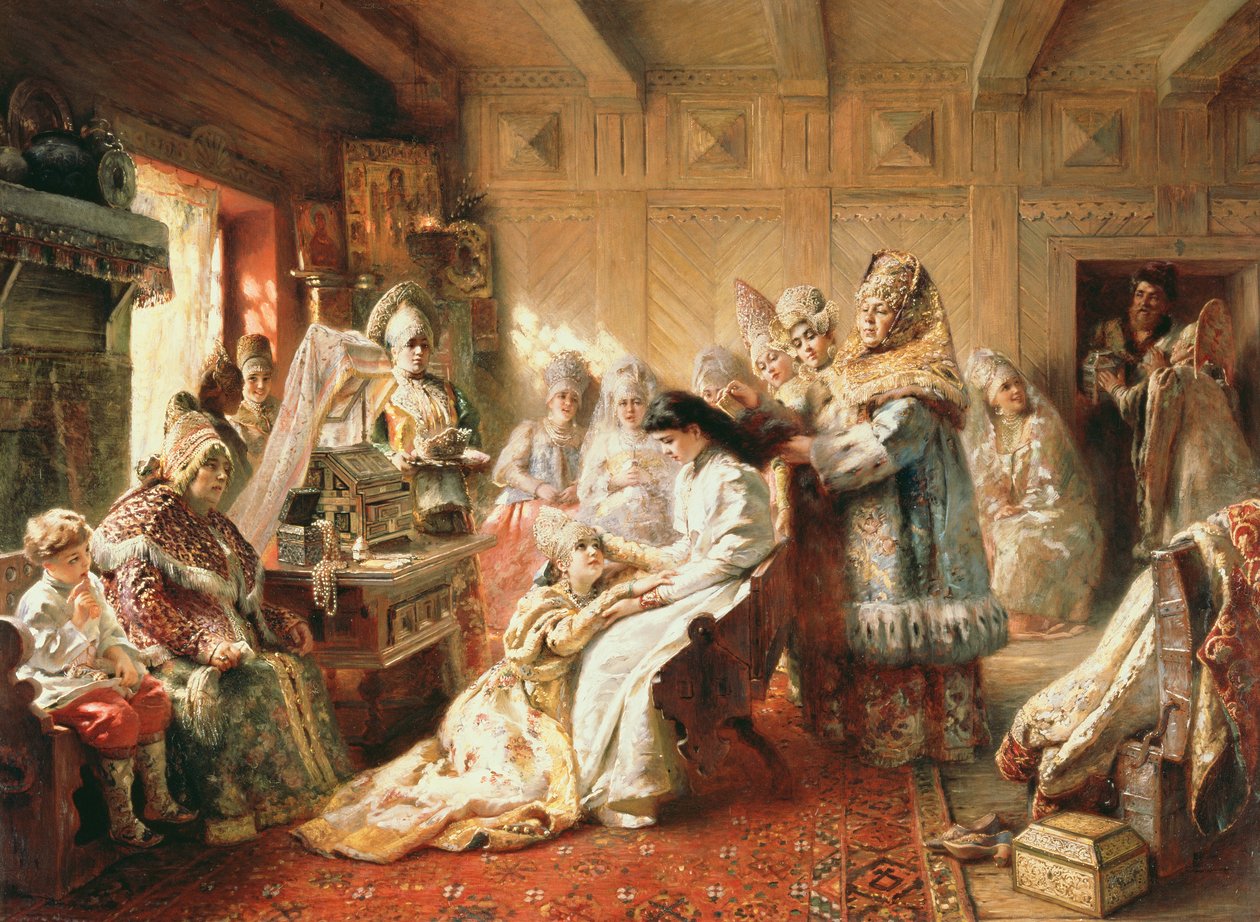 Før brylluppet, 1890 af Konstantin Egorovich Makovsky