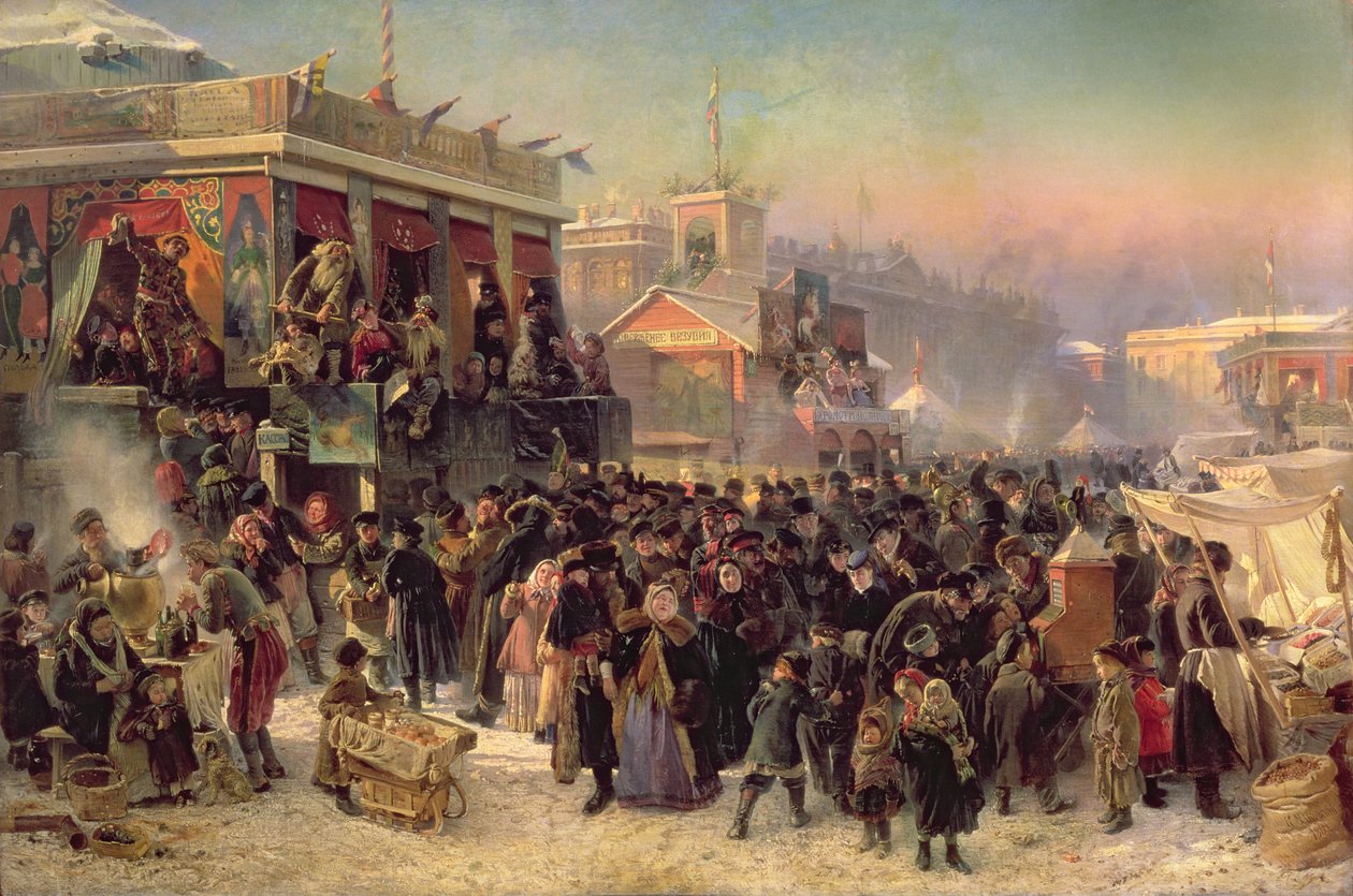 Messeboder på Admiralitetspladsen, St. Petersborg, 1869 af Konstantin Egorovich Makovsky