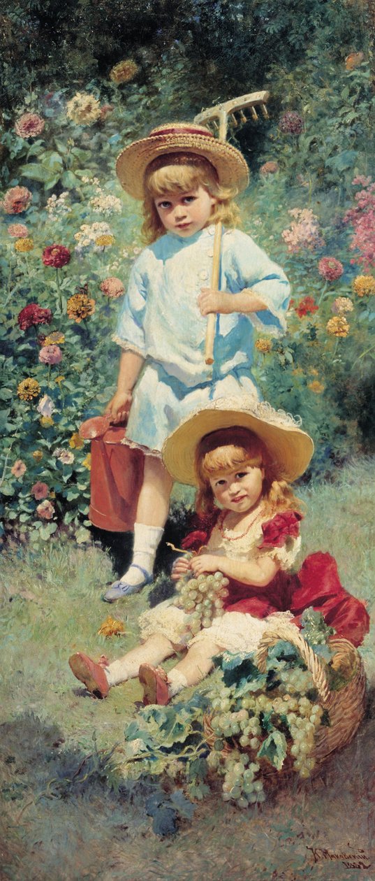 Portræt af kunstnere børn af Konstantin Egorovich Makovsky