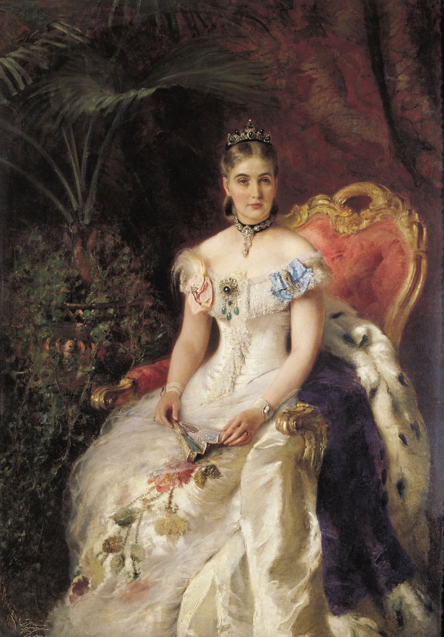 Portræt af grevinde V. A. Volkonskaya 1848-1924 af Konstantin Egorovich Makovsky