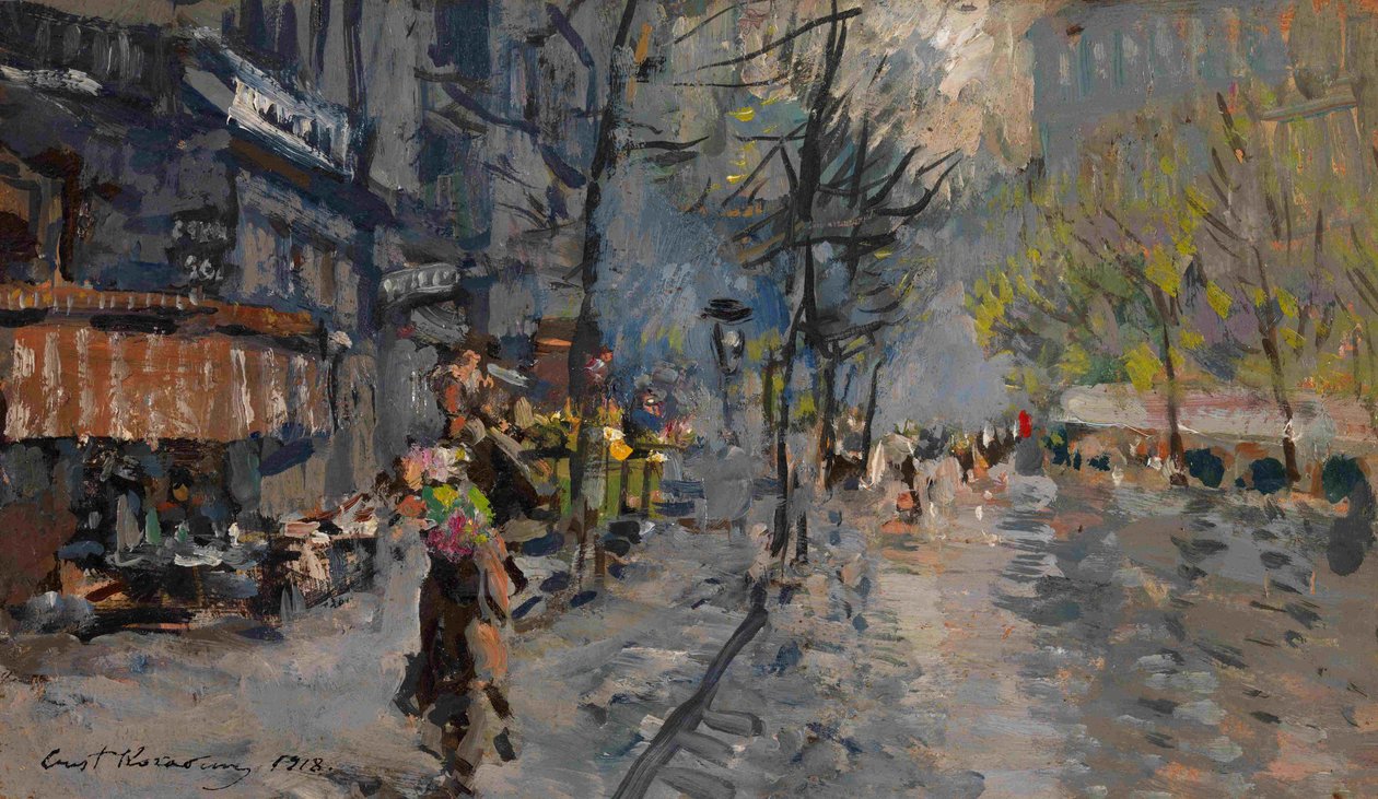 En gade i Paris, 1918 af Konstantin Alekseevich Korovin
