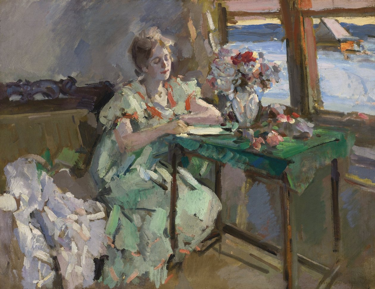 Ved vinduet, 1918 af Konstantin Alekseevich Korovin