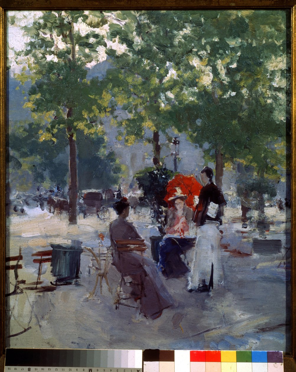 Cafe i Paris af Konstantin Alekseevich Korovin