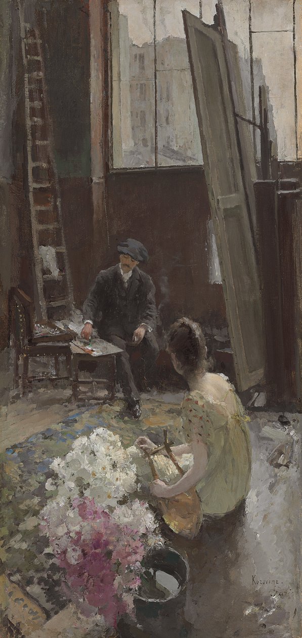 I Kunstnerens Atelier af Konstantin Alekseevich Korovin