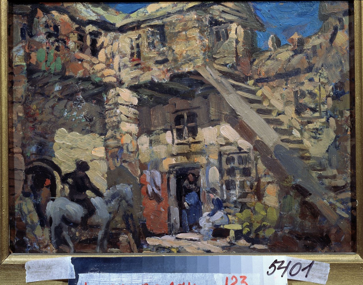 Scenedesign til balletten Don Quixote af Leon (eller Ludwig) Minkus (1826-1917) (Scenedesign til balletten Don Quixote af L. Minkus). Værk af Konstantin Alexeyevich Korovin (Constantin Korovin) (1861-1939), gouache på pap af Konstantin Alekseevich Korovin