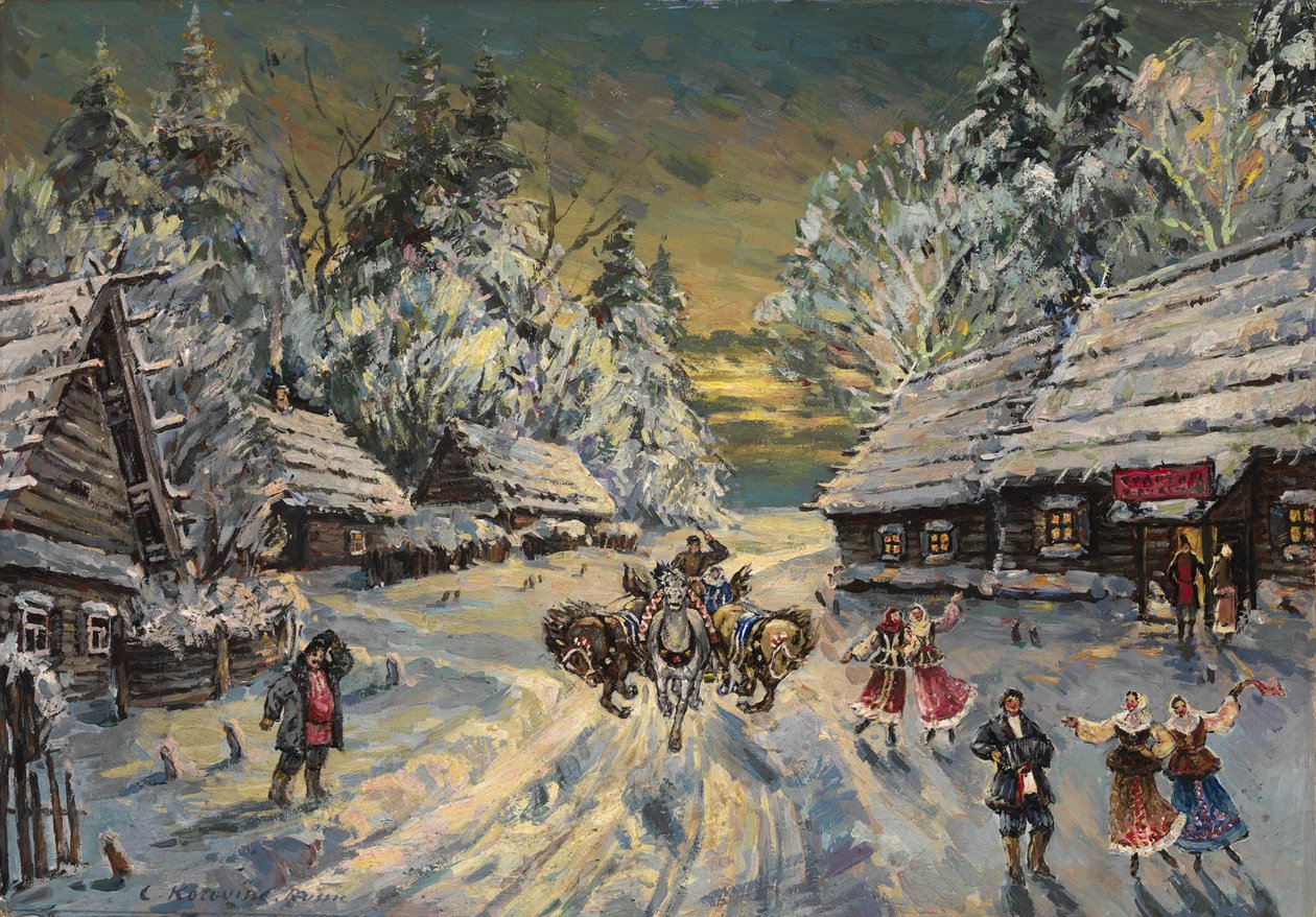 russisk vinter af Konstantin Alekseevich Korovin