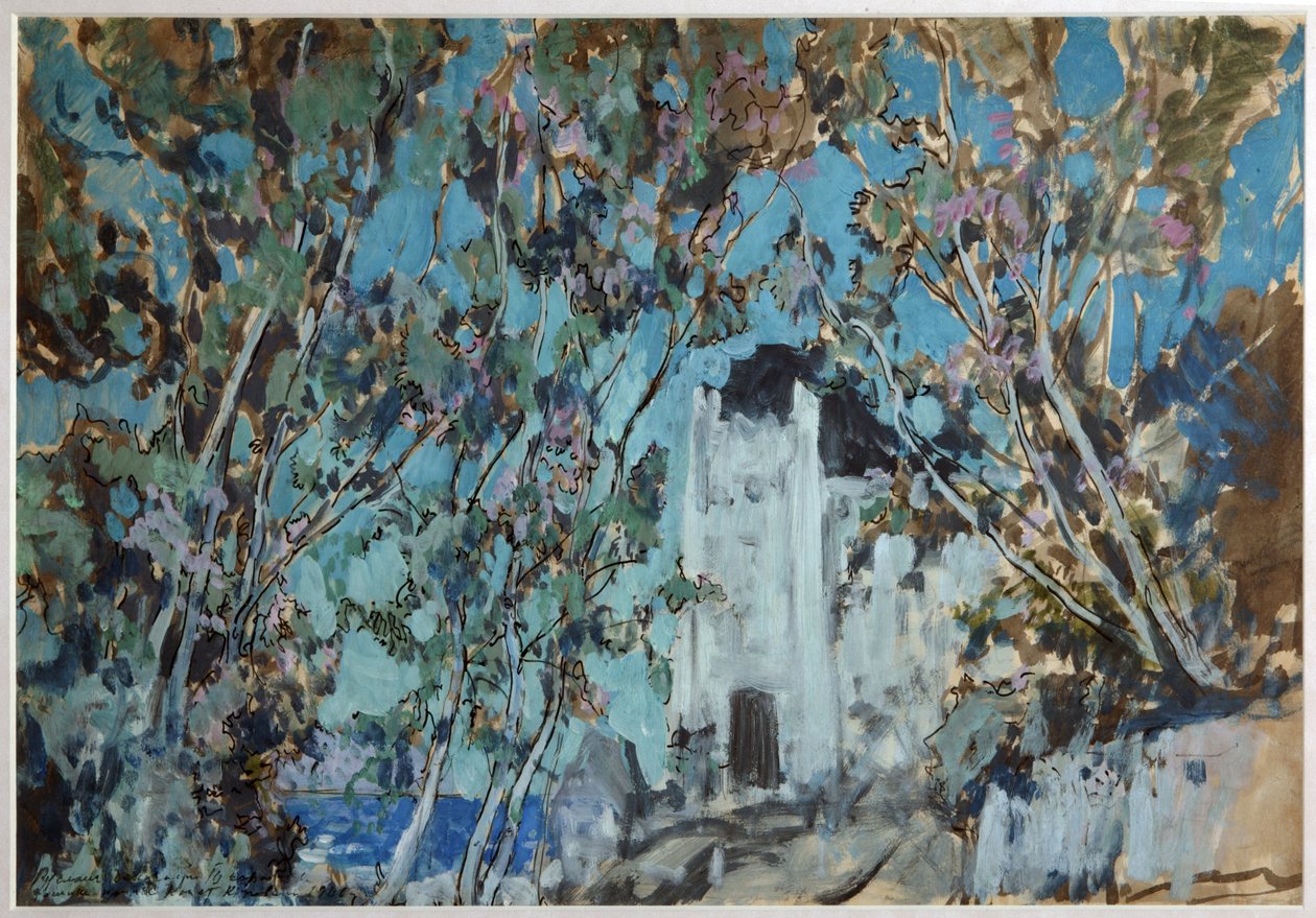 Scenedesign til operaen Ruslan og Lyudmila af M. Glinka, 1906 af Konstantin Alekseevich Korovin