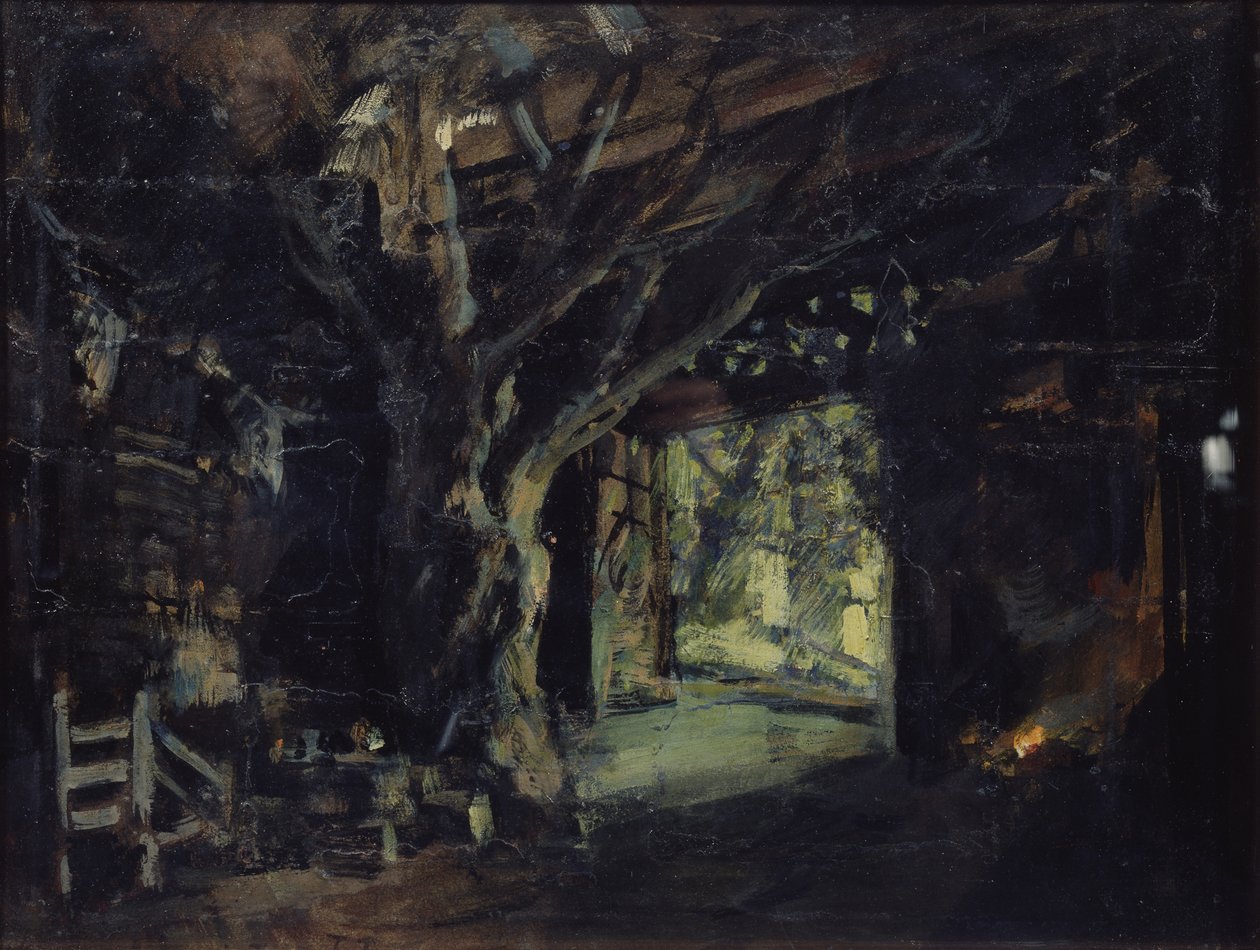 Scenedesign til operaen Valkyrien af R. Wagner, 1919 af Konstantin Alekseevich Korovin